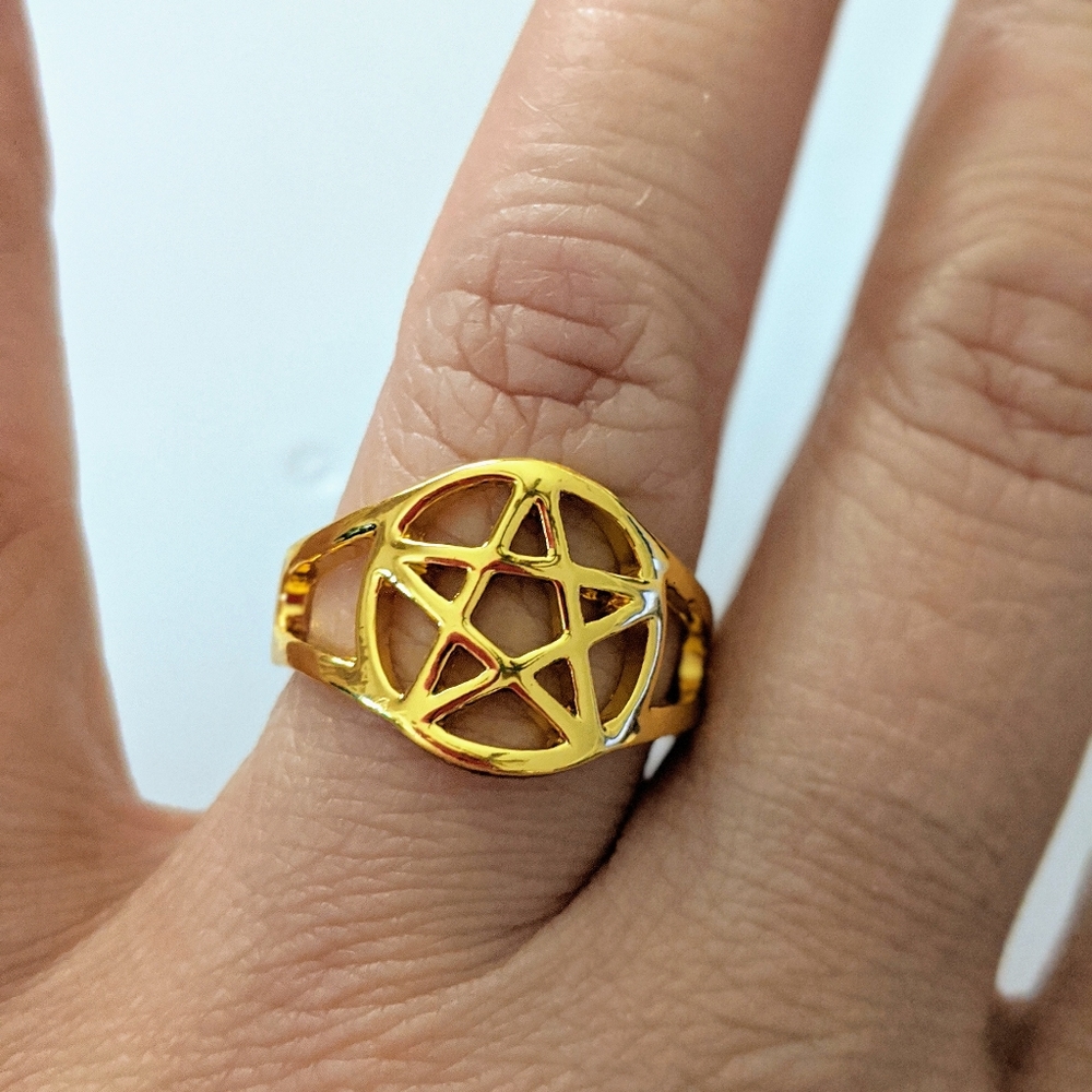 💝 WICCA PENTAGRAM RING - Picture 6 of 6